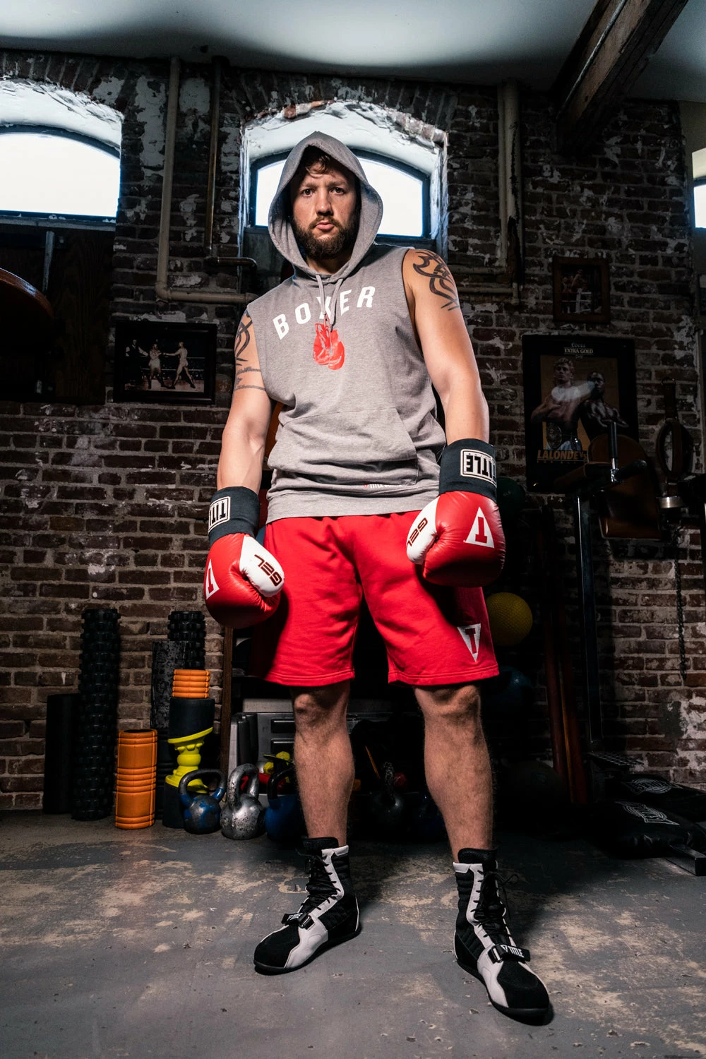 TITLE Boxing Boxer Muscle Hoodie Tee - Image 2