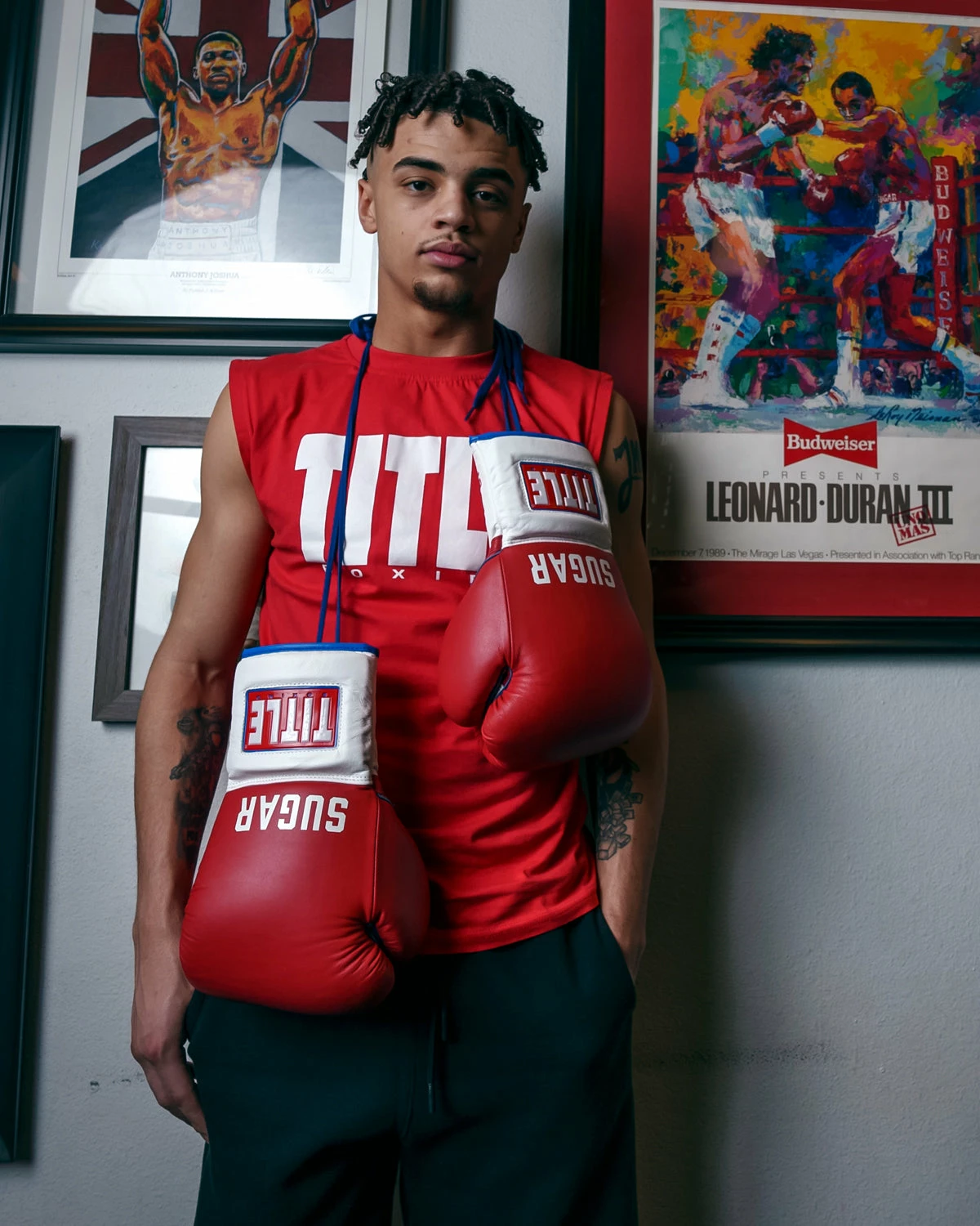 TITLE Boxing Sugar Ray Leonard Signature Leather Sparring Gloves - Image 9