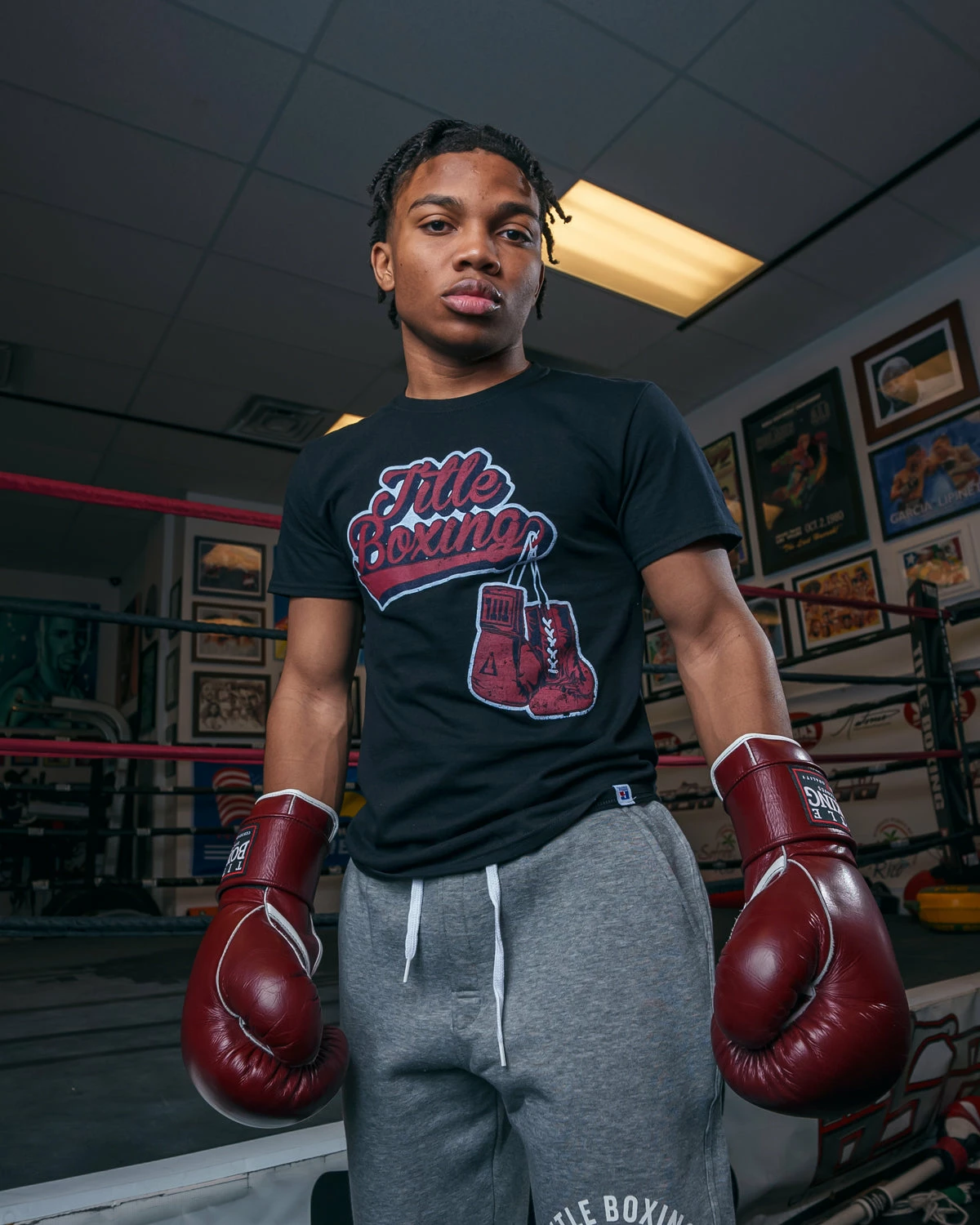 TITLE Boxing Classic Script Performance Tee - Image 4