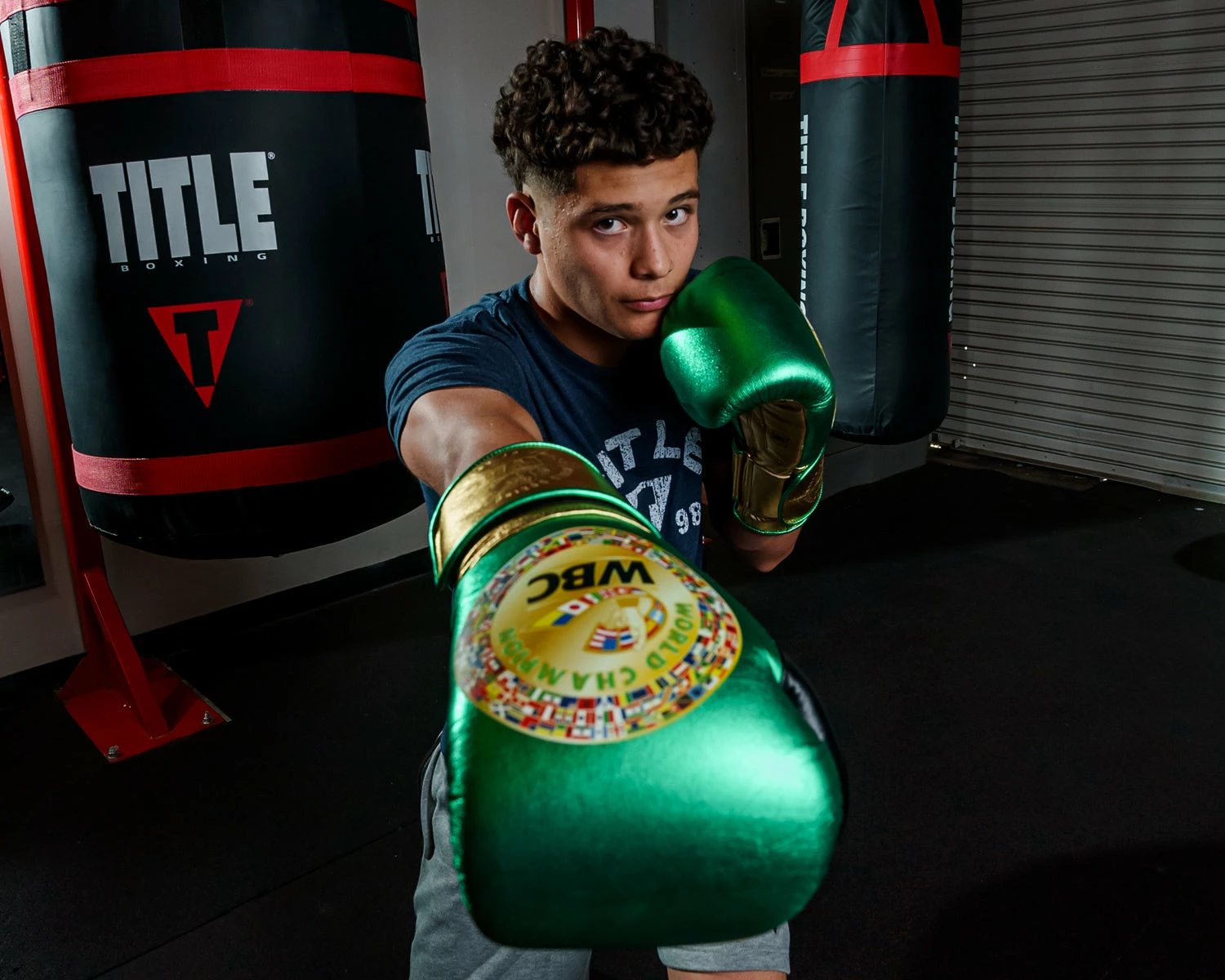 WBC By TITLE Boxing Green Belt Bag Gloves - Image 13