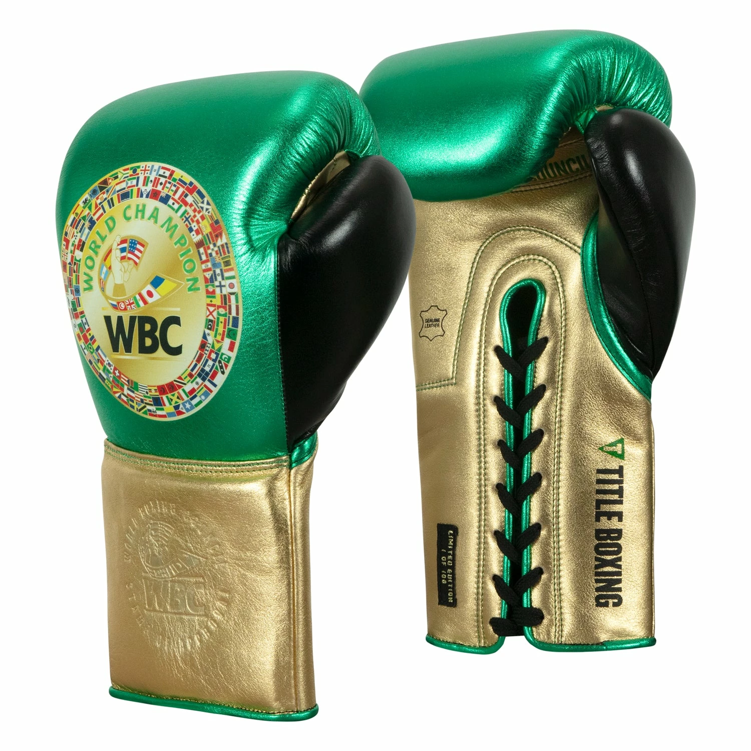 WBC By TITLE Boxing Green Belt Sparring Gloves - Image 12