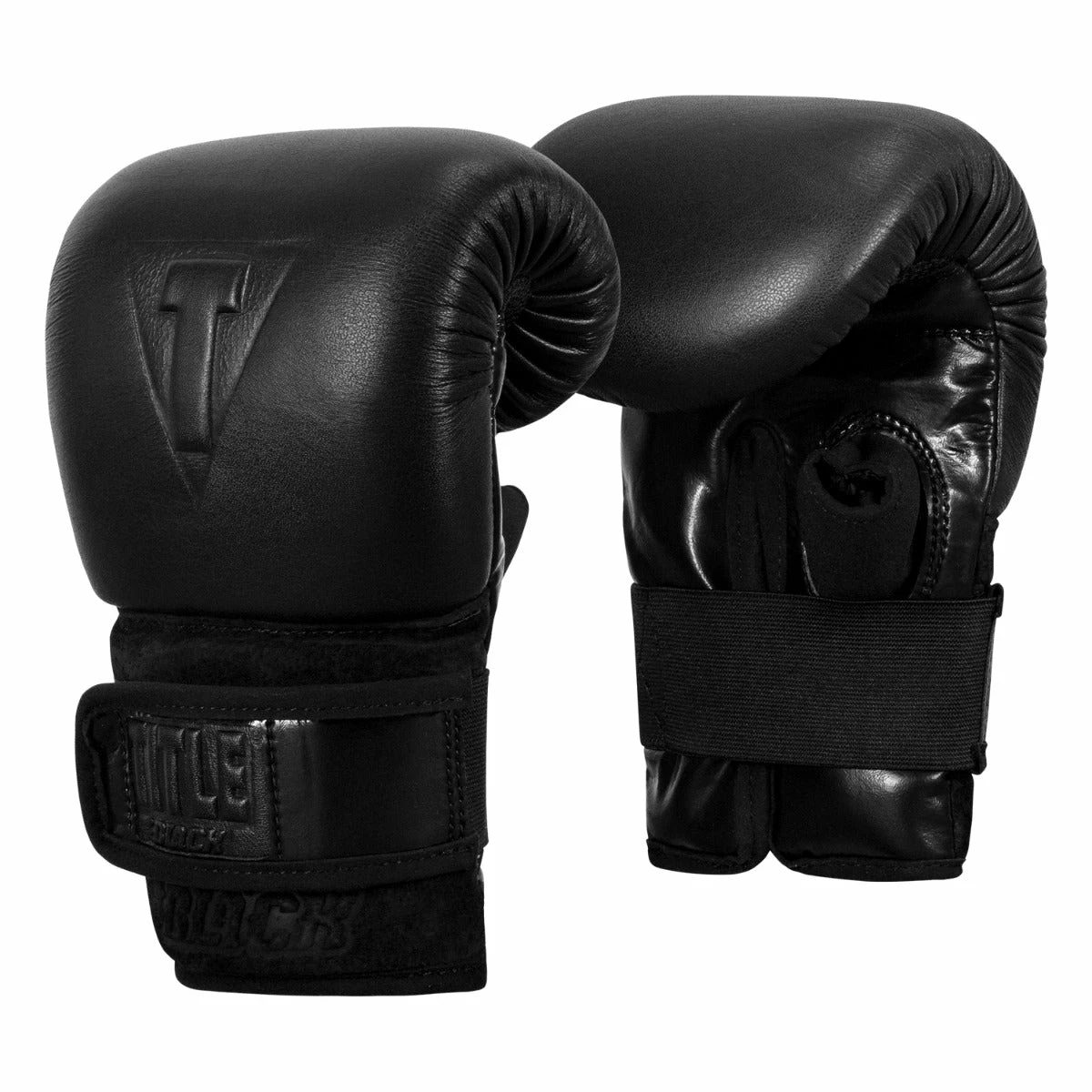 TITLE Black Old School Leather Pro Bag Gloves - Image 3