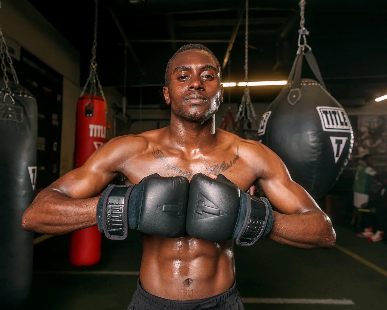 TITLE Black Old School Leather Pro Bag Gloves - Image 7