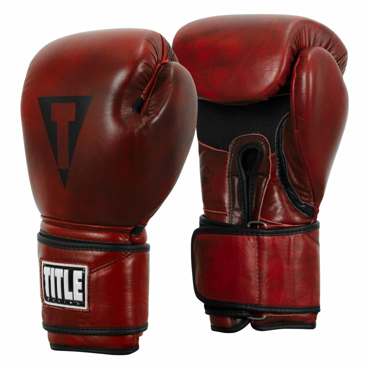 TITLE Boxing Blood Red Leather Bag Gloves - Image 3