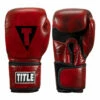 TITLE Boxing Blood Red Leather Training Gloves