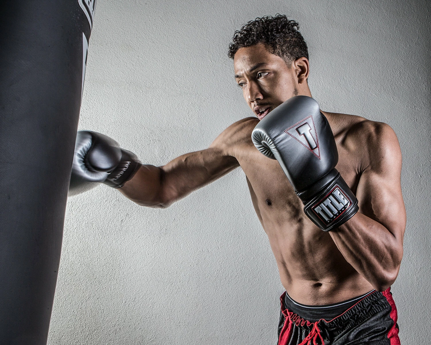 TITLE Platinum Proclaim Power Boxing Bag Gloves - Image 2