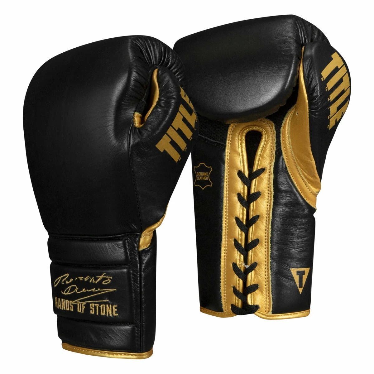 TITLE Boxing Roberto Duran Leather Sparring Gloves - Image 3