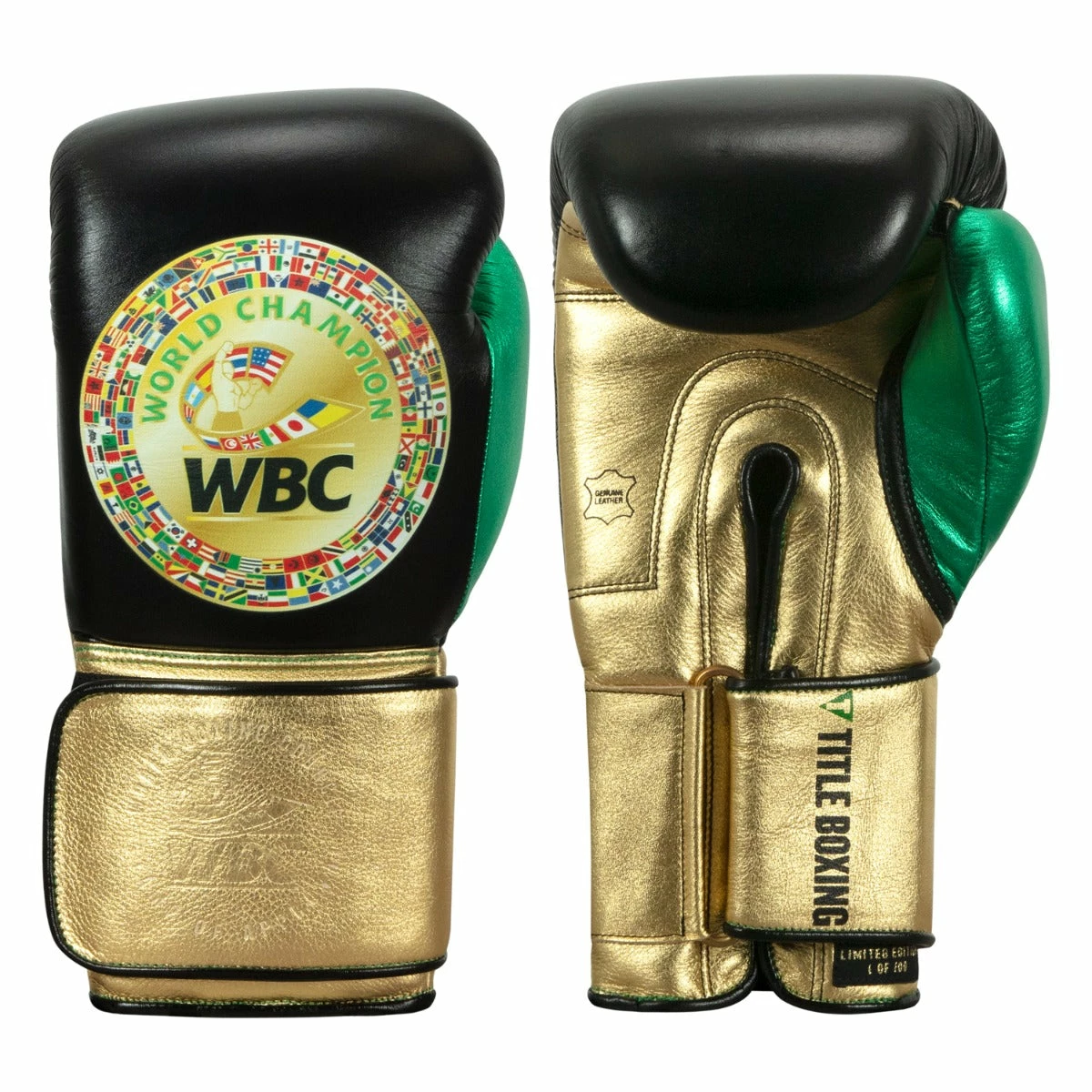 WBC By TITLE Boxing Green Belt Bag Gloves