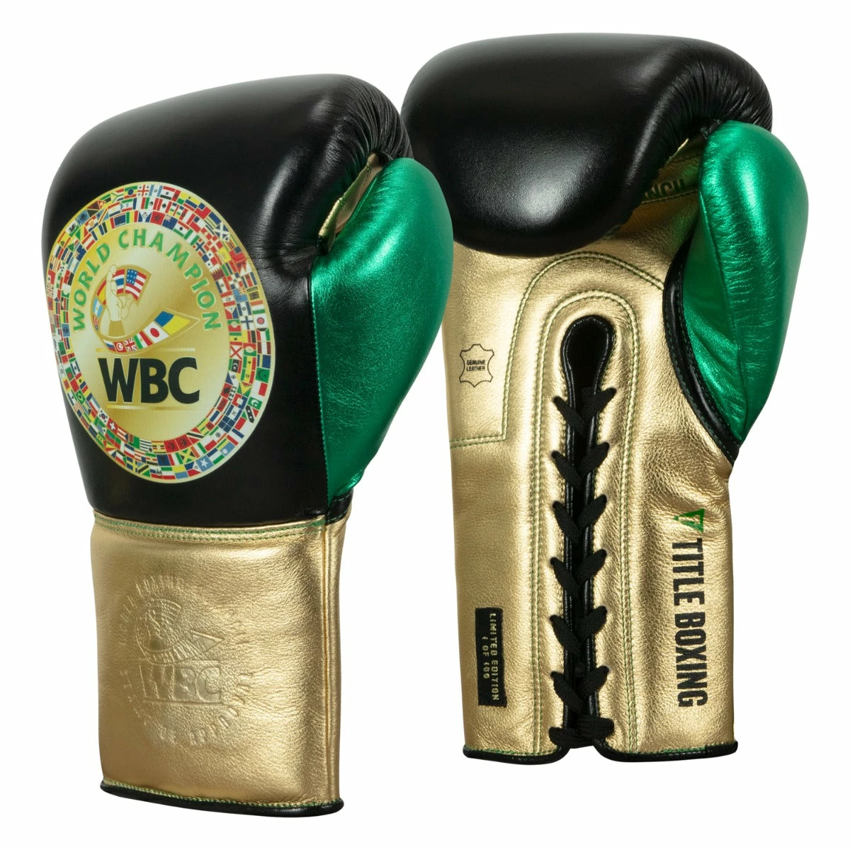 WBC By TITLE Boxing Green Belt Sparring Gloves - Image 3