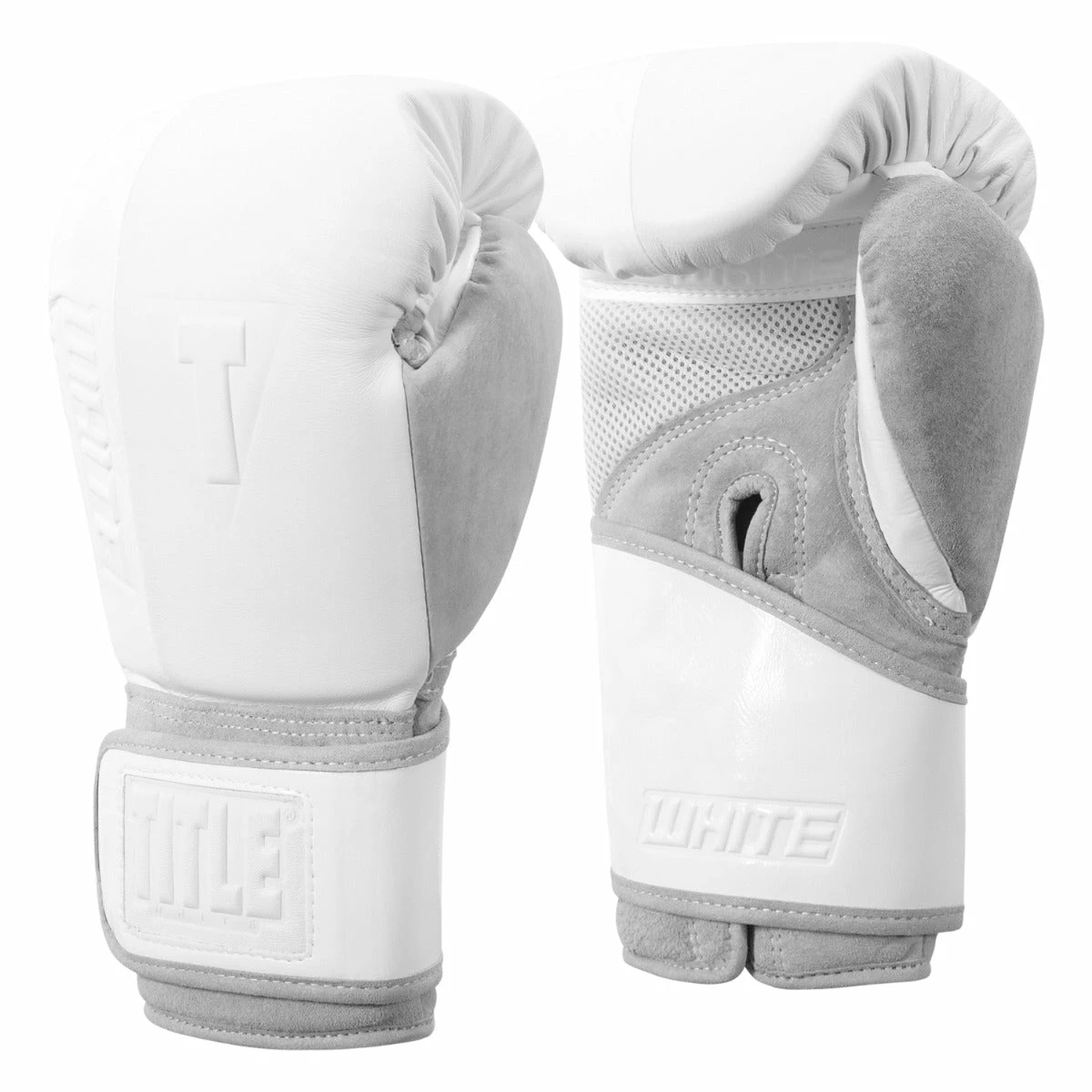 TITLE White Boxing Training Gloves - Image 3